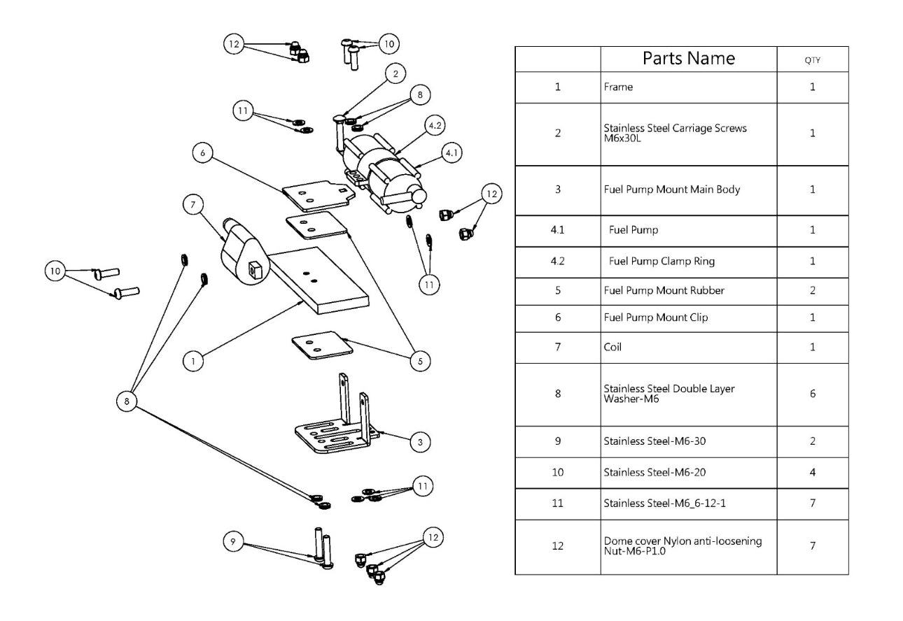 ProBld EFI Fuel Pump / Coil Titanium Mount