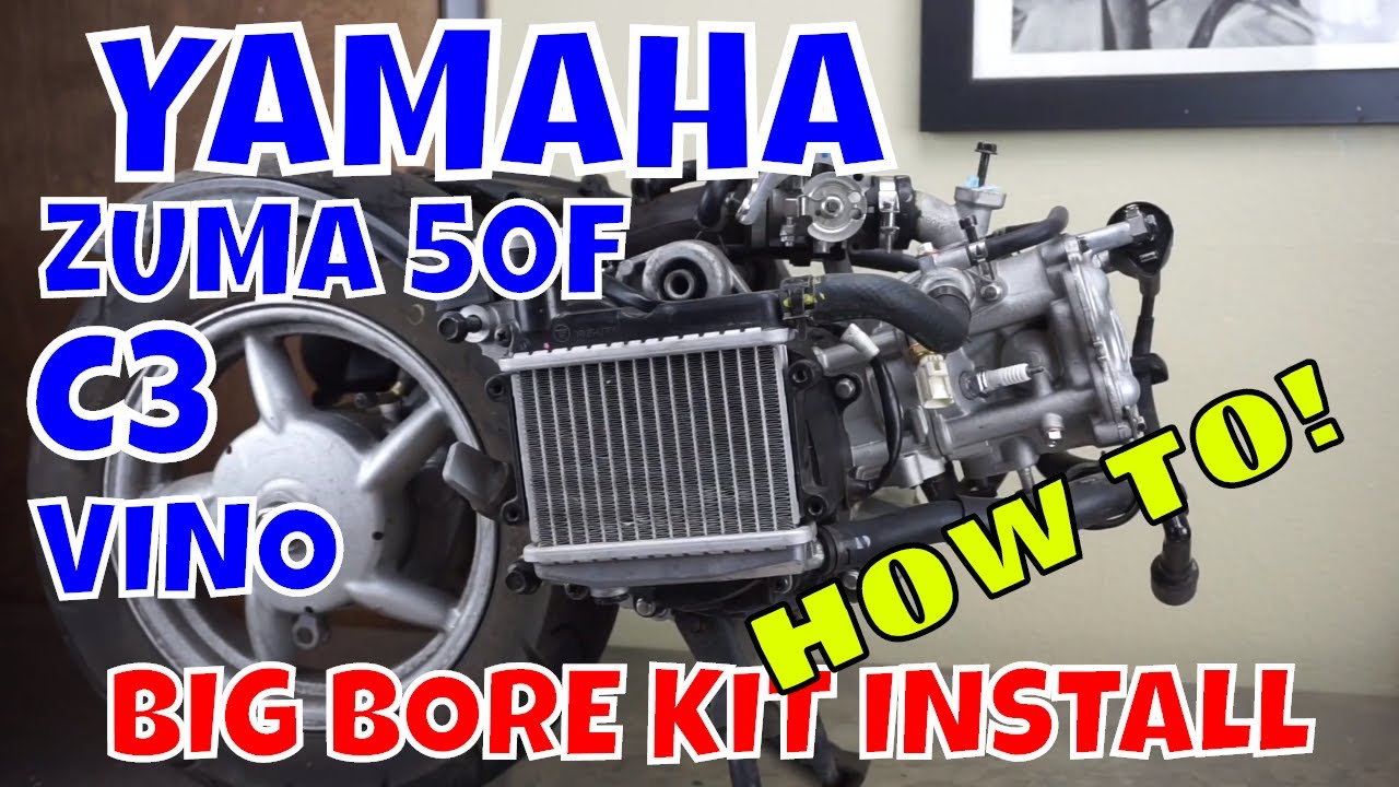 How to Install a Big Bore Kit on a Yamaha C3, Zuma 50F and Vino 50 4T - Full Length Video