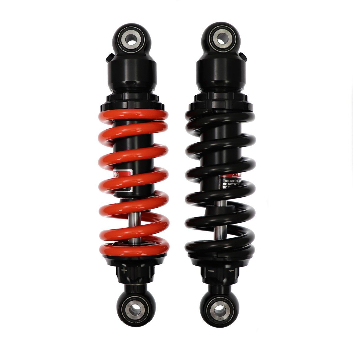 Forsa rear shocks for Honda Grom shown with red and black spring options