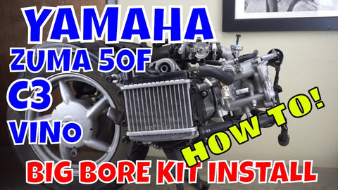How to install a big bore kit on a Yamaha C3, Zuma 50F and Vino  50 4T FULL LENGTH VIDEO