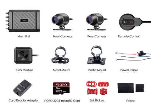 Motorcycle dash camera front and rear 1080p SONY SENSOR