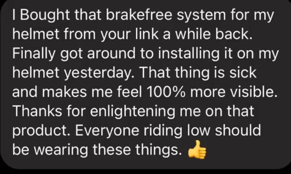 Brake Free helmet brake light  - wireless LED