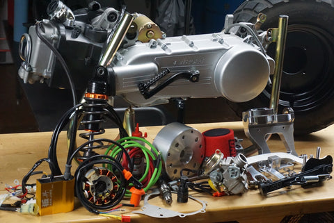 Honda Ruckus GY6 Conversion Kit for Skinny Rear Wheel (not included)